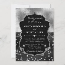 Elegante Casamento de Diamantes Preto e Prata