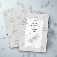 Elegante Casamento de Inverno Flocos de Neve Branc