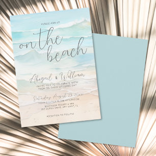 Convite Elegante Casamento de Verão na Praia