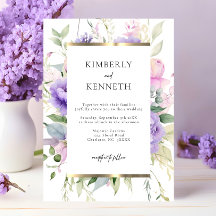 Elegante Casamento Floral Roxo Lavanda Rosa