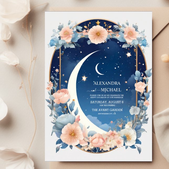 Convite Elegante, Casamento Moderno com Constelações Celes (Criador carregado)
