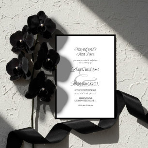 Convite Elegante Casamento Old Money Preto e Branco