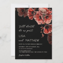 Elegante Casamento Preto e Vermelho Gótico
