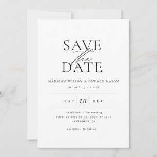 Convite Elegante Casamento Salvar a Data Clássico