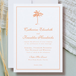 Convite Elegante Casamento Tropical Boho de Palmeira