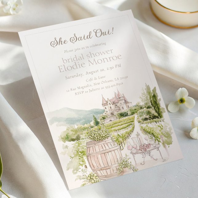 Convite Elegante Castelo Provençal Francês Casamento Count (Criador carregado)
