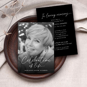 Convite Elegante Celebração Branca Negra do Memorial da Vi