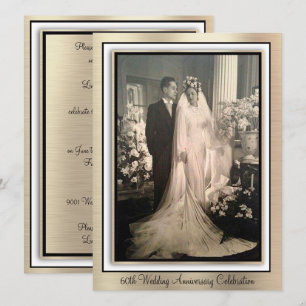 Convite Elegante Celebração de 60º Aniversário