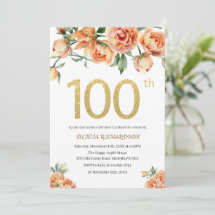 Convite Elegante celebração de aniversário floral aquarela