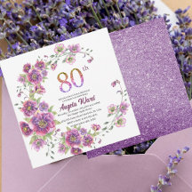 Elegante celebração de aniversário  floral brilho 