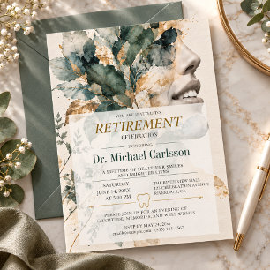 Convite Elegante Celebração de Aposentadoria de Dentista c