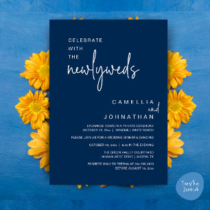 Convite Elegante Celebração de Casamento após a Cerimônia
