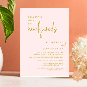 Convite Elegante Celebração de Casamento após a Cerimônia