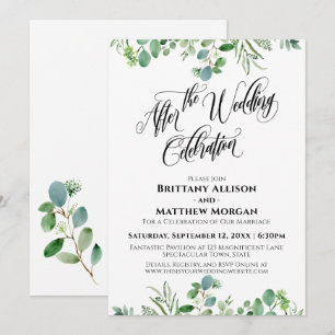 Convite Elegante Celebração de Casamento Eucalipto