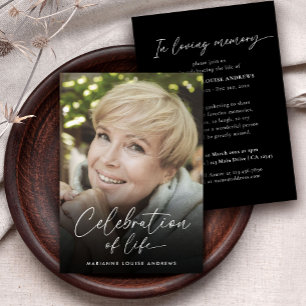 Convite Elegante Celebração de Fotos do Memorial da Vida