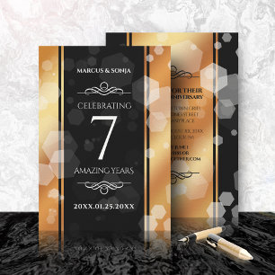 Convite Elegante Celebração do 7º Aniversário de Casamento