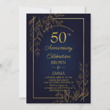 Elegante Celebração Floral de 50º Aniversário de C