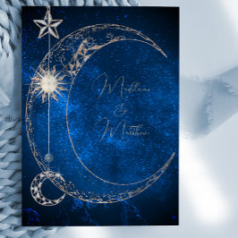 Convite Elegante Celestial Stars Galaxy Noite Casamento