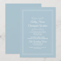 Elegante Céu Azul Empoeirado Branco Casamento