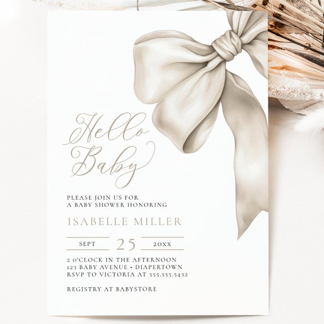 Convite Elegante Chá de fraldas neutro por sexo (Elegant Gender Neutral Baby Shower Invitation)