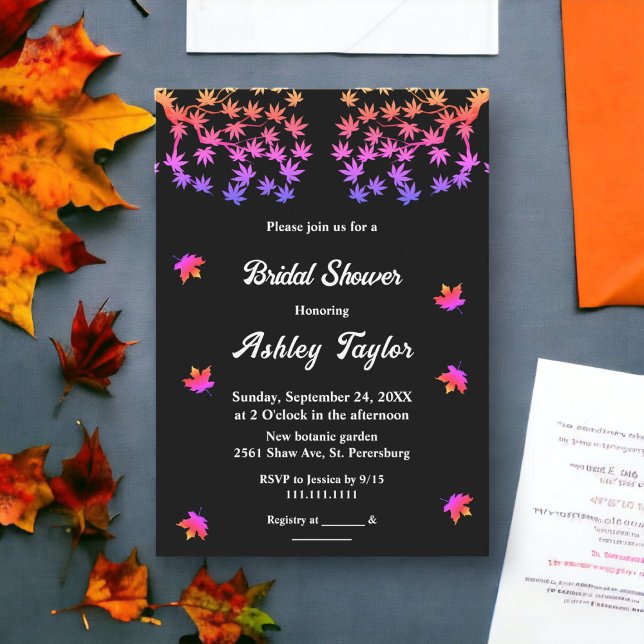 Convite Elegante Chá de panela Brilhante Preto E Branco (Criador carregado)