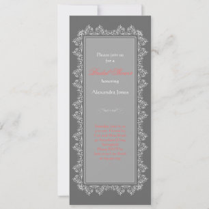 Convite Elegante Chá de panela Damask Filigree Party 6