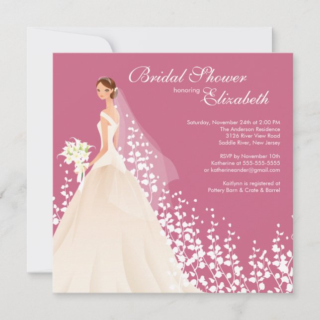 Convite Elegante Chá de panela Honeysuckle (Frente)