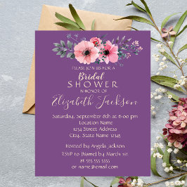 Convite Elegante Chá de panela Romântico Floral