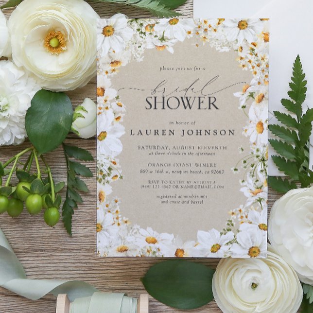 Convite Elegante Chá de panela Rustic Watercolor (Bridal Shower Invitation)