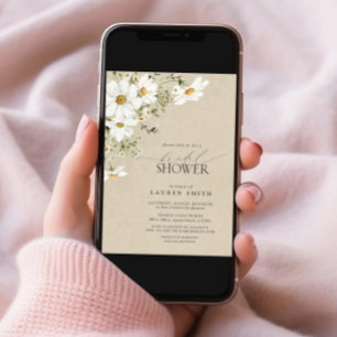 Convite Elegante Chá de panela Rustic Watercolor