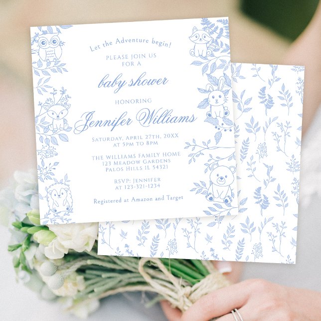 Convite Elegante Chá de pintura Woodland Baby Boy (Criador carregado)