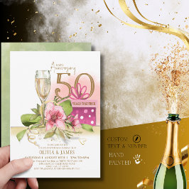 Convite Elegante Champanhe de Aniversário de Casamento de