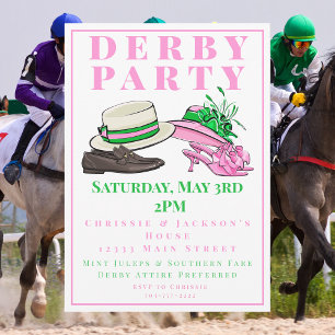 Convite Elegante chapéu de festa do Kentucky Derby e salto