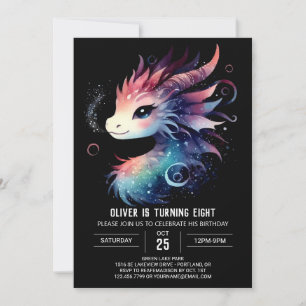 Convite Elegante Charming Dragon Birthday