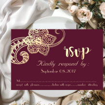 Elegante Chic Dourado Paisley RSVP
