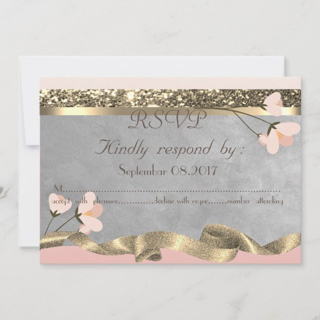 Convite Elegante Chic Floral RSVP (Frente)