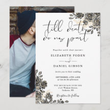 Elegante Chic Gothic Rosas Foto Floral Casamento