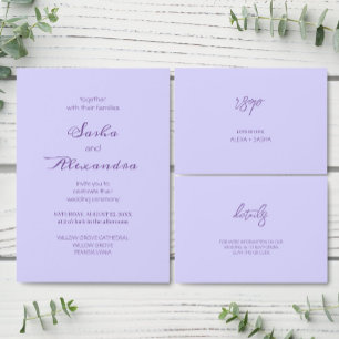 Convite Elegante Chic Lilás Roxo