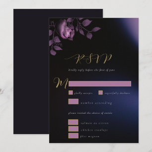 Convite Elegante Chic Mal-humorado Roxo Floral Casamento R