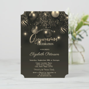 Convite Elegante Chic Ornamentos Elegantes Quinceañera