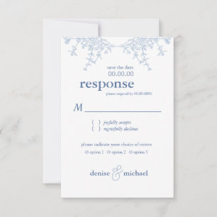Convite Elegante Chinoiserie Blue Pagoda Wedda RSVP