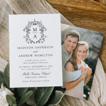 Elegante Chinoiserie Floral Preta Foto Casamento