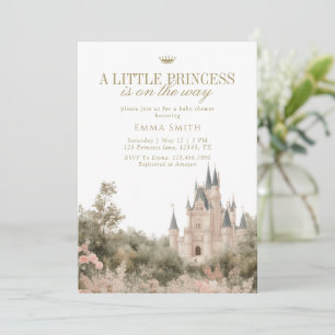 Convite Elegante Chuveiro de Bebê Castelo da Princesa Roya