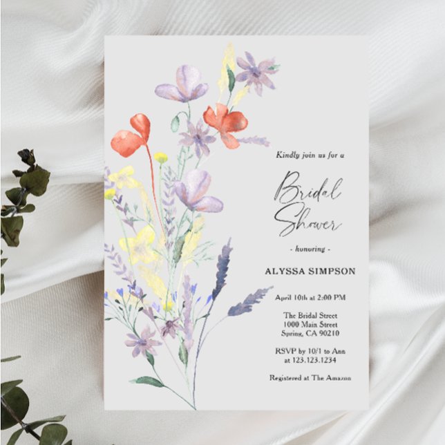 Convite Elegante Chuveiro de Noiva Floral Boho (Criador carregado)
