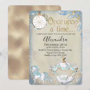 Convite Elegante Cinderella Fairy Tale Theme