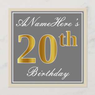 Convite Elegante, cinzento, aniversário do ouro do falso