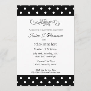 Convite Elegante, clássica formatura em preto e branco
