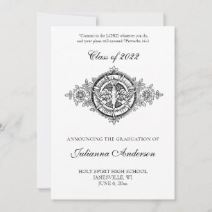 Convite Elegante Clássico Católico Espírito Santo Graduaçã