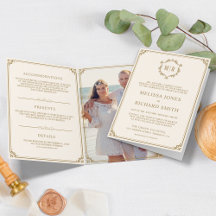 Elegante Clássico Creme e Dourado Monograma Casame