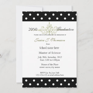 Convite Elegante, clássico preto e branco de formatura